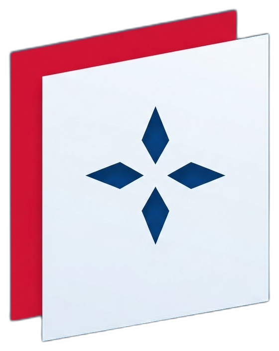 Institut Haïtien de Statistique et d'Informatique (IHSI) — Insigne circulaire avec crête rayée bleue et monogramme IHSI rouge